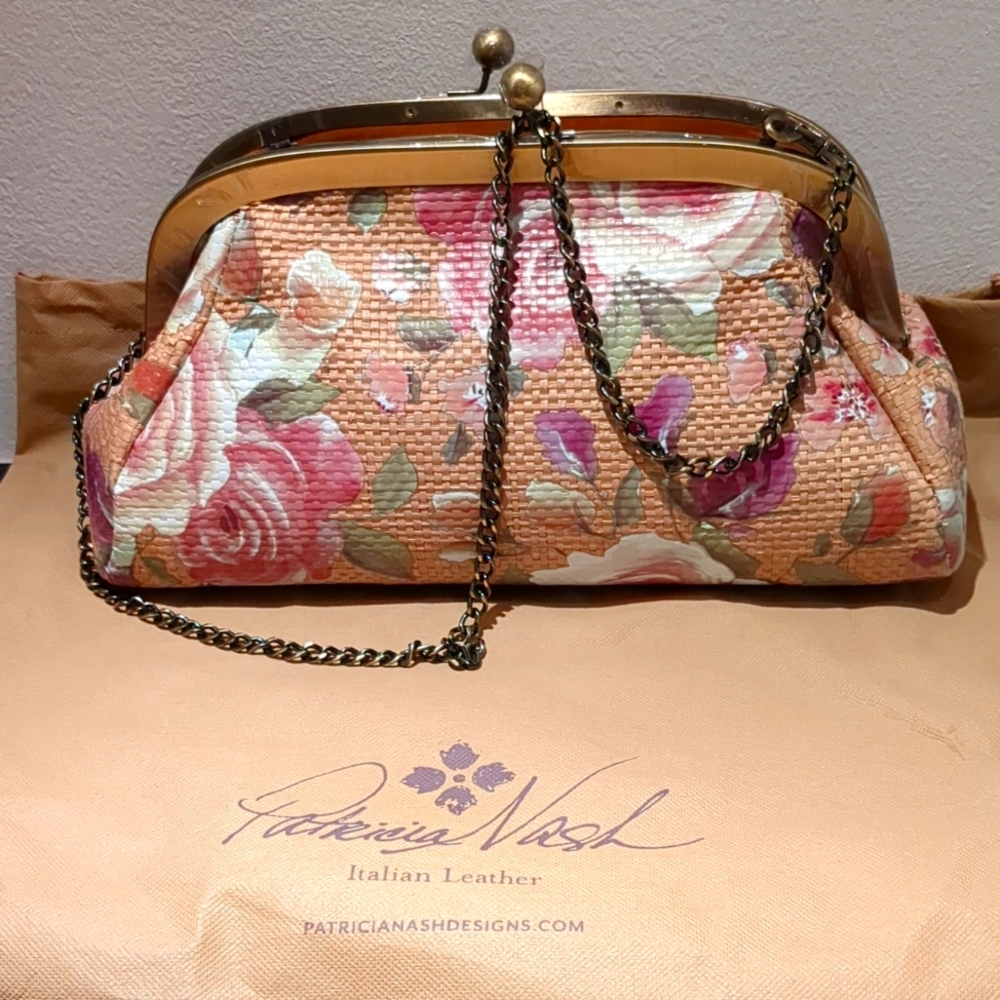 Patricia Nash leather Mia Frame Satchel Rose